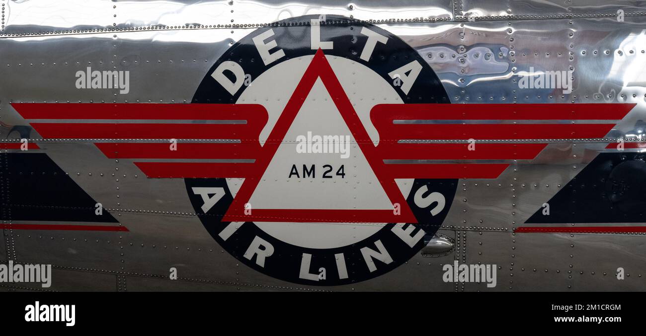 Un vecchio logo Delta Air Lines utilizzato dal 1934 al 1935 Foto Stock