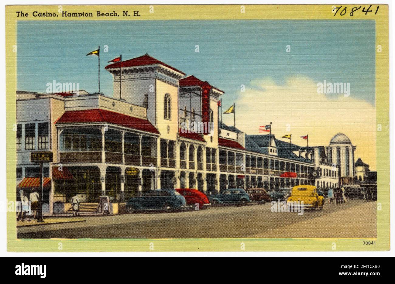 Il casinò, Hampton Beach, N.H. , Sport & strutture ricreative, Tichnor Brothers Collection, cartoline degli Stati Uniti Foto Stock