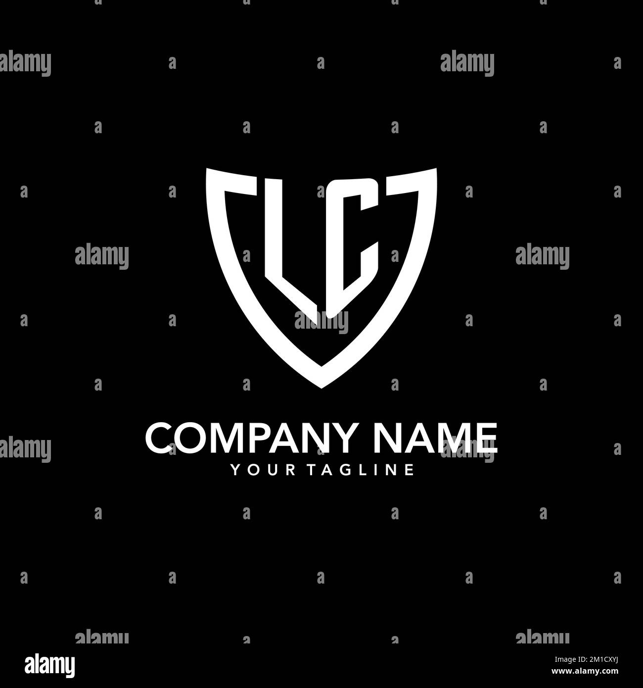 Logo iniziale LC monogramma con icona a scudo pulita e moderna ispirazione per il design Illustrazione Vettoriale