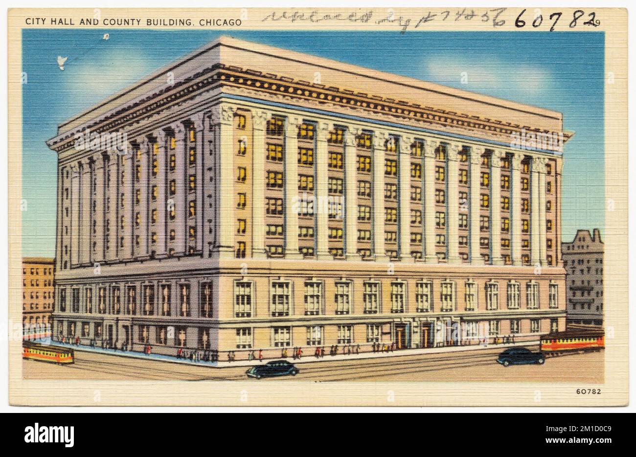 City Hall and County Building, Chicago, City & Town Hall, Tichnor Brothers Collection, cartoline degli Stati Uniti Foto Stock