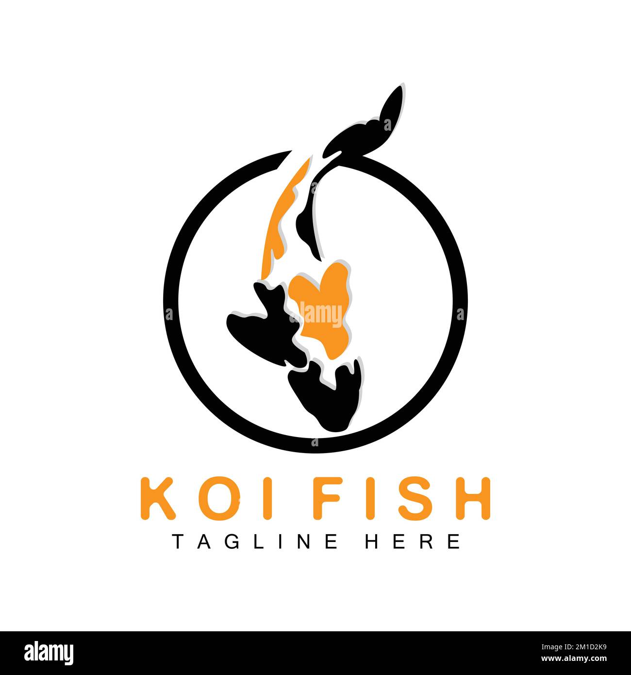 Koi Fish Logo Design, cinese Lucky e Triumph ornamentale Fish Vector, marchio aziendale Gold Fish icona Illustrazione Vettoriale