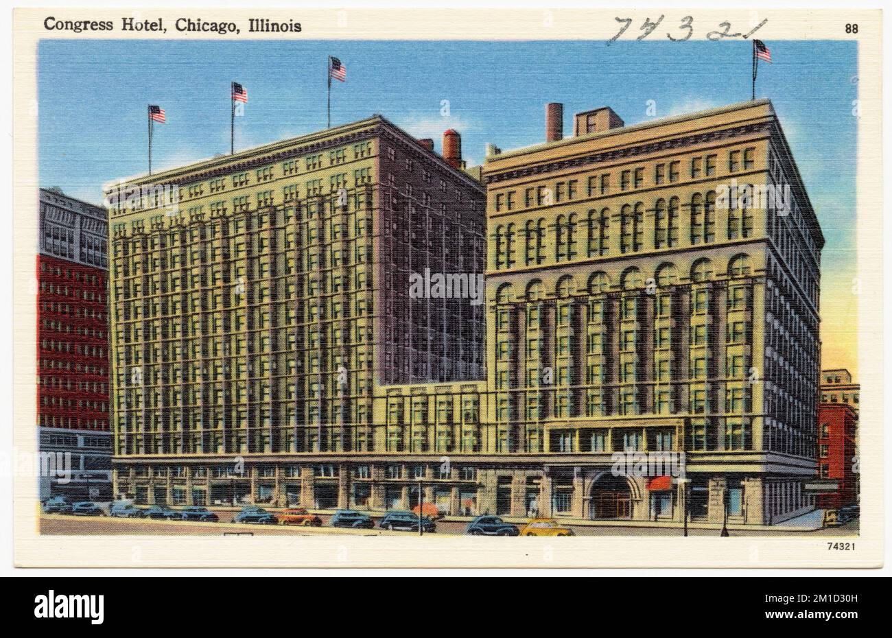 Congress Hotel, Chicago, Illinois , Hotels, Tichnor Brothers Collection, Cartoline degli Stati Uniti Foto Stock