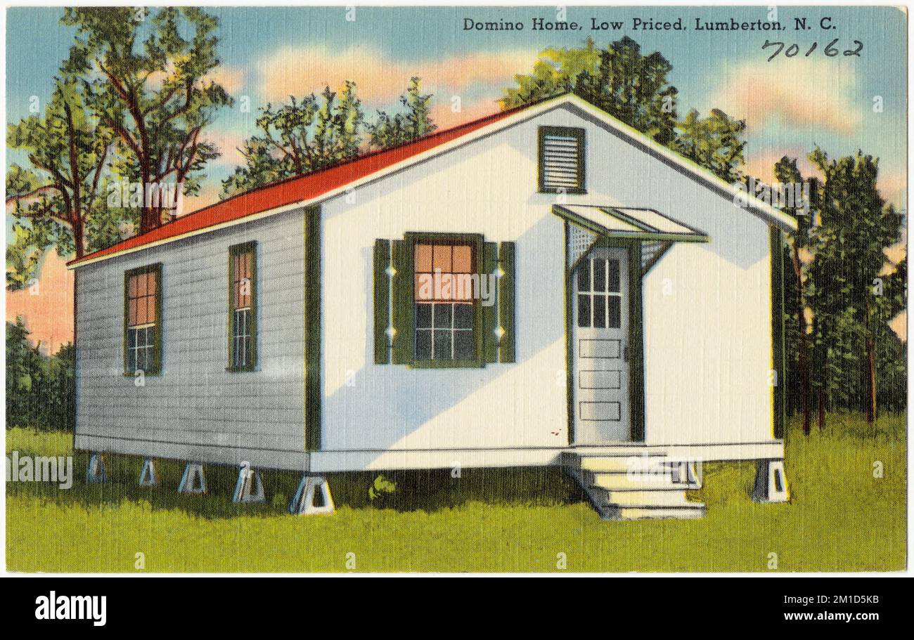 Domino Home, low priced, Lumberton, N. C. , Case, Tichnor Brothers Collection, cartoline degli Stati Uniti Foto Stock