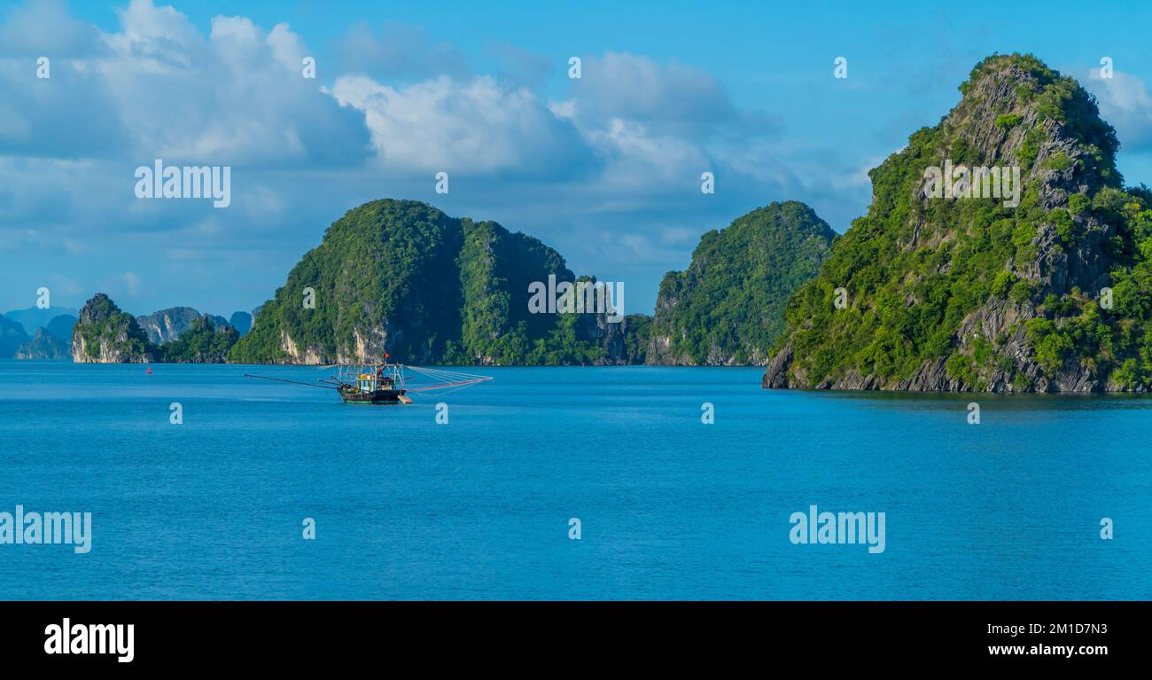 I paesaggi mozzafiato di ha Long Bay, Vietnam Foto Stock