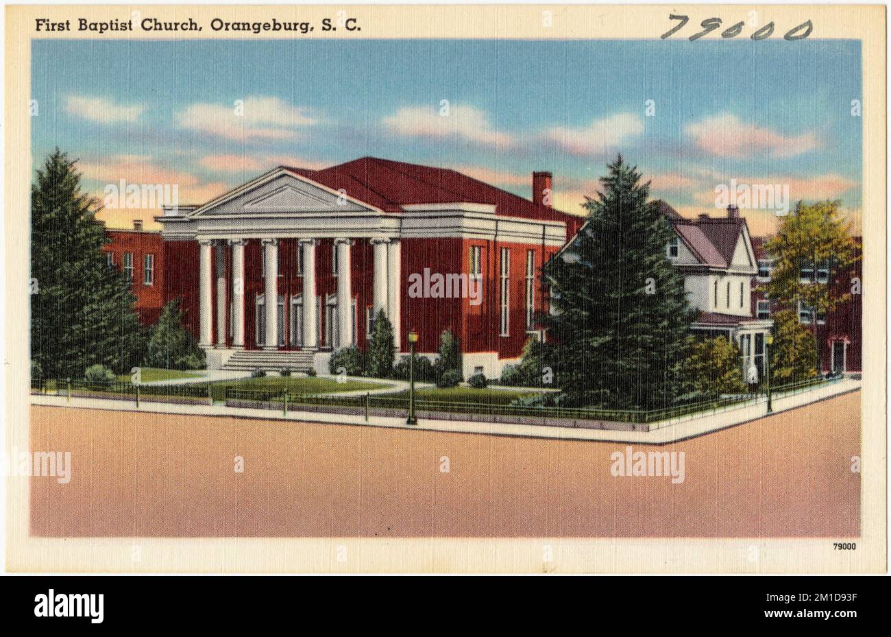 Prima chiesa Battista, Orangeburg, S.C., Chiese, Tichnor Brothers Collection, Cartoline degli Stati Uniti Foto Stock