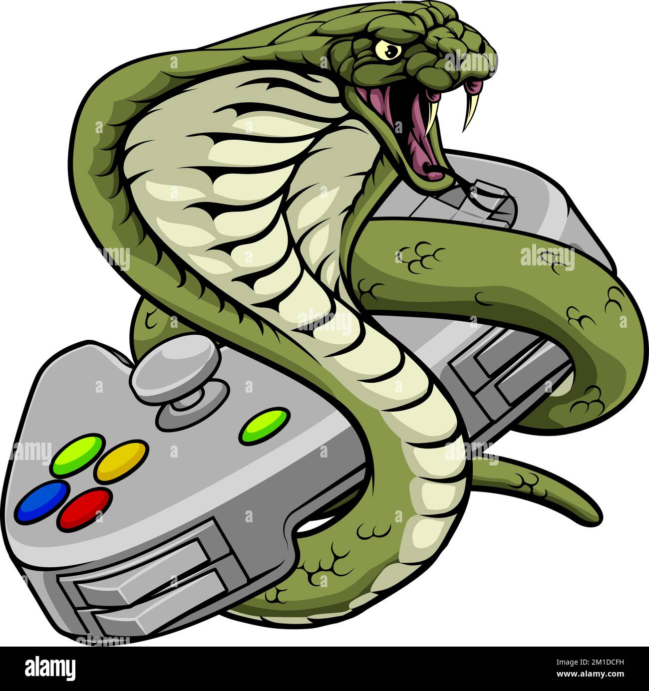Cobra Snake Gamer Video gioco Animal Team Mascot Illustrazione Vettoriale