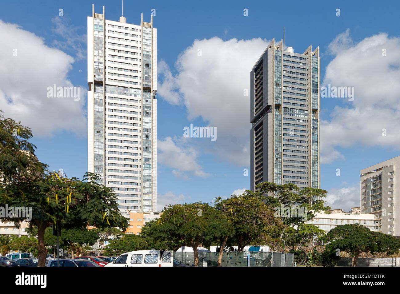 Torri residenziali nel centro di Santa Cruz de Tenerife Foto Stock