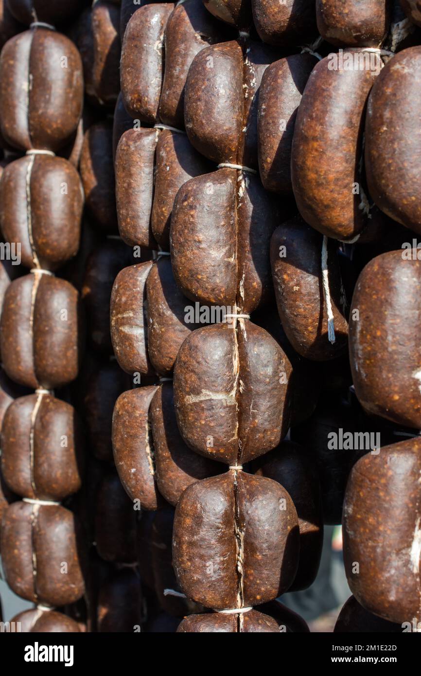 Tradizionale stile turco salsiccia secca in vista Foto Stock