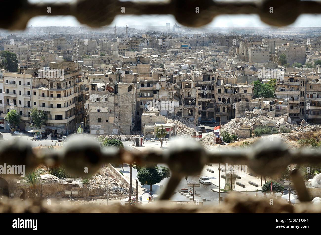 Vista dalla Cittadella di Aleppo, Siria Foto Stock