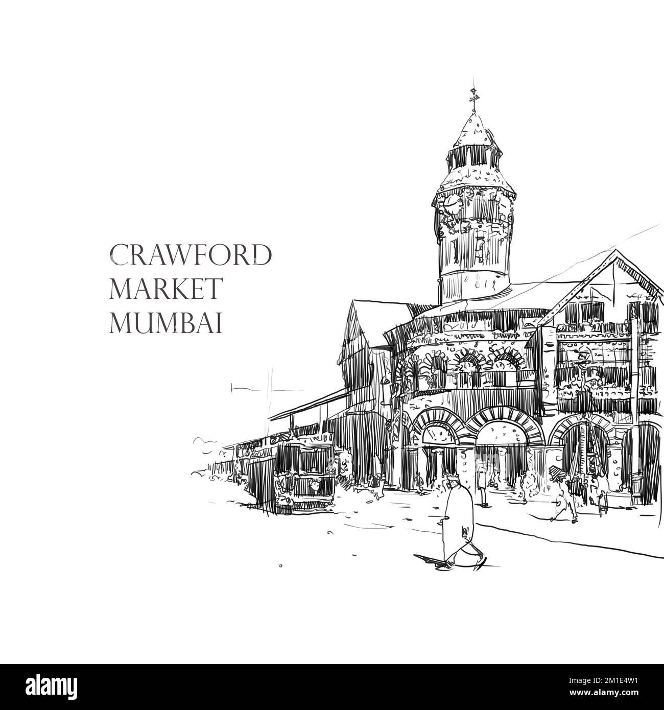 Uno dei mercati più antichi e più popolari di Mumbai - mercato di Crawford anche conosciuto come Mahatma Jyotiba Phule Mandai illustrazione, edifici & Architetti Foto Stock Uno dei mercati più antichi e più popolari di Mumbai - mercato di Crawford anche conosciuto come Mahatma Jyotiba Phule Mandai illustrazione, edifici & Architetti Foto Stock
