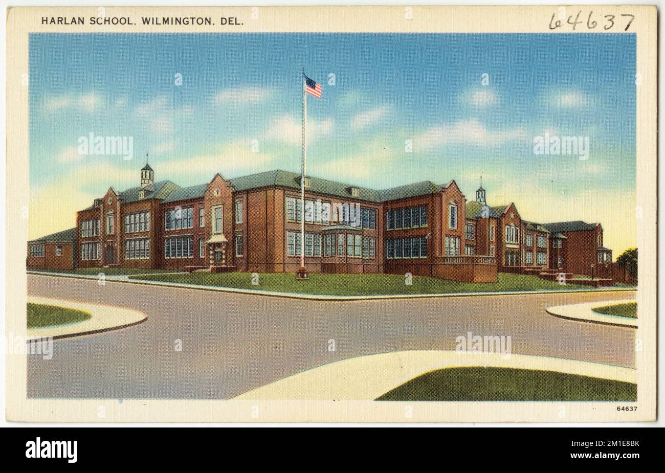 Harlan School, Wilmington, del. , Scuole, Tichnor Brothers Collection, cartoline degli Stati Uniti Foto Stock