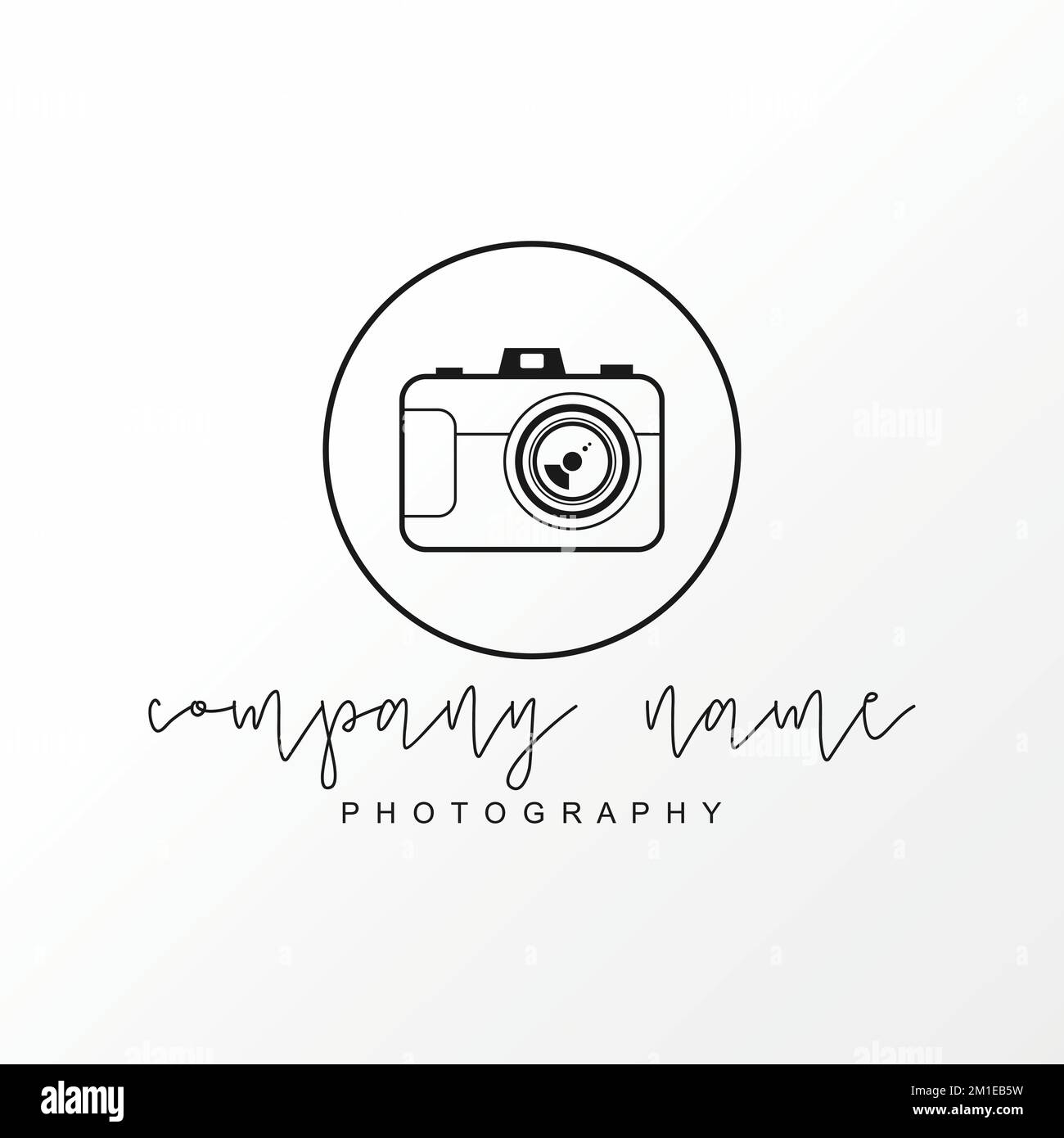 Sorprendente fotocamera in linea arte immagine grafica icona logo design astratto concetto vettoriale stock. Può essere utilizzato come simbolo associato alla fotograpia Illustrazione Vettoriale