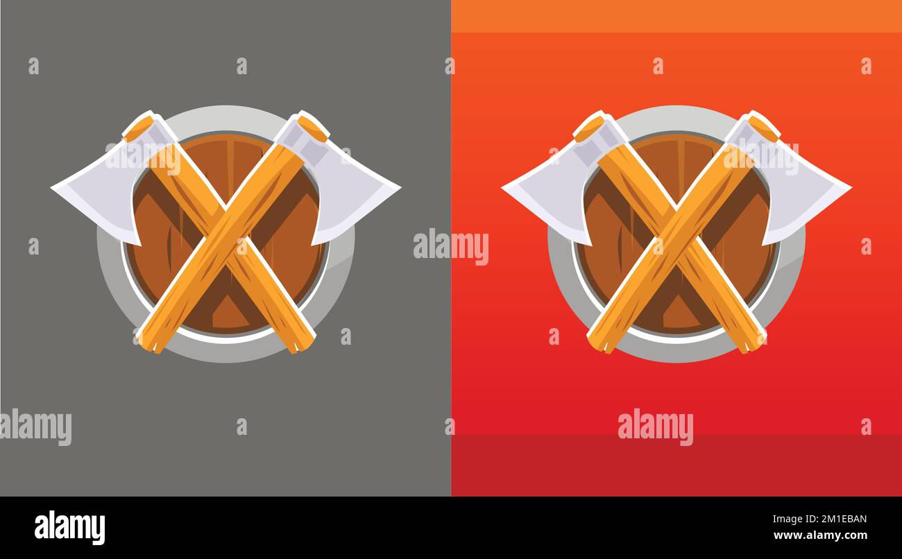 Scudo con assi guerrieri, stemma - Set di illustrazioni vettoriali per Logo di videogioco o clan Illustrazione Vettoriale Scudo con assi guerrieri, stemma - Set di illustrazioni vettoriali per Logo di videogioco o clan Illustrazione Vettoriale