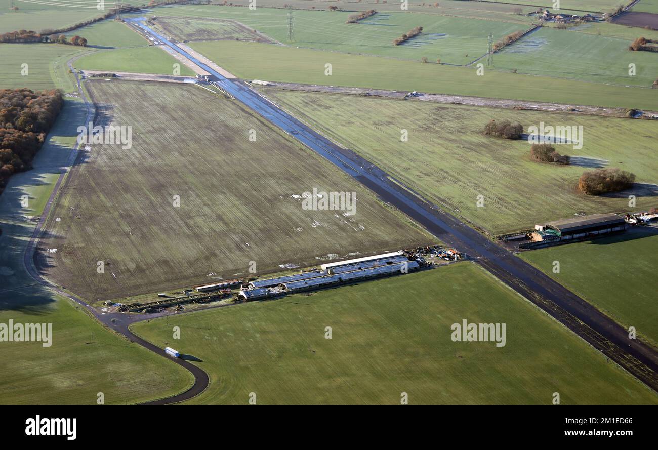 Vista aerea dell'ex RAF Melbourne vicino a York Foto Stock