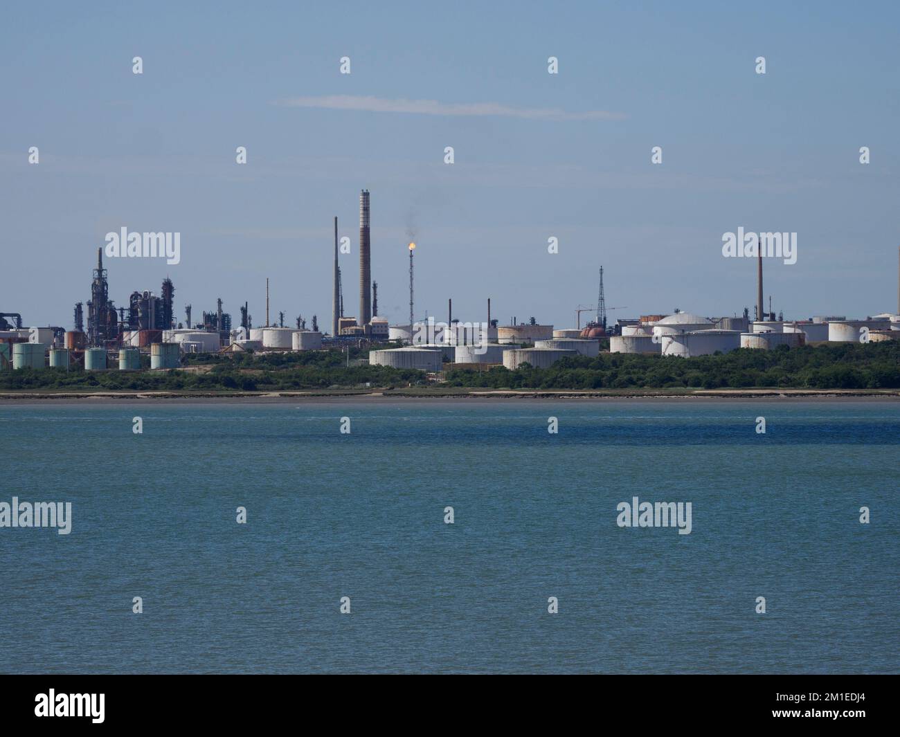 Esso Fawley Oil Refinery and Petrolchimica Plant, Fawley, Southampton, UK Foto Stock