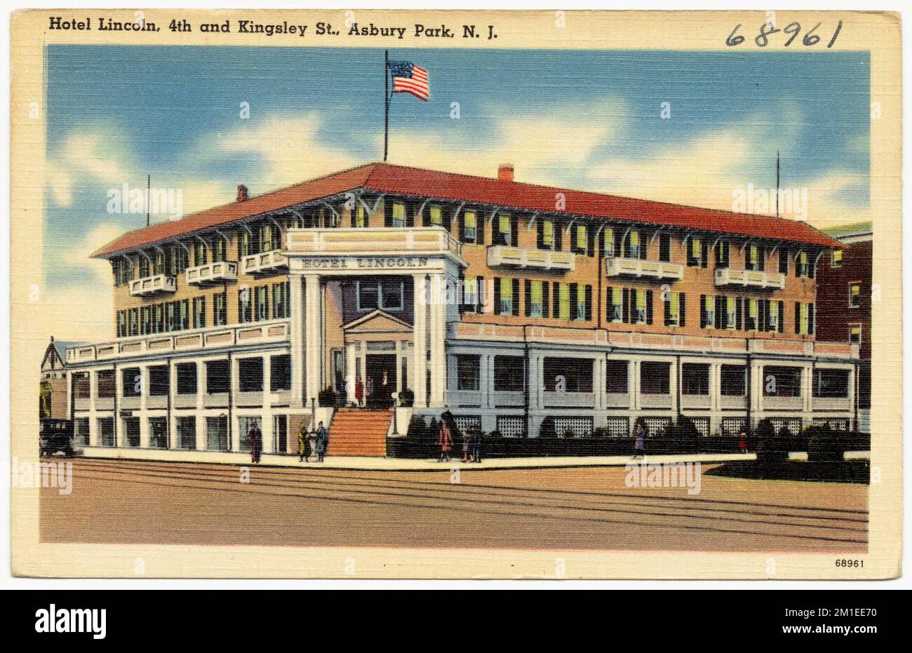 Hotel Lincoln, 4th and Kingsley St., Asbury Park, N. J., Hotels, Tichnor Brothers Collection, Cartoline degli Stati Uniti Foto Stock