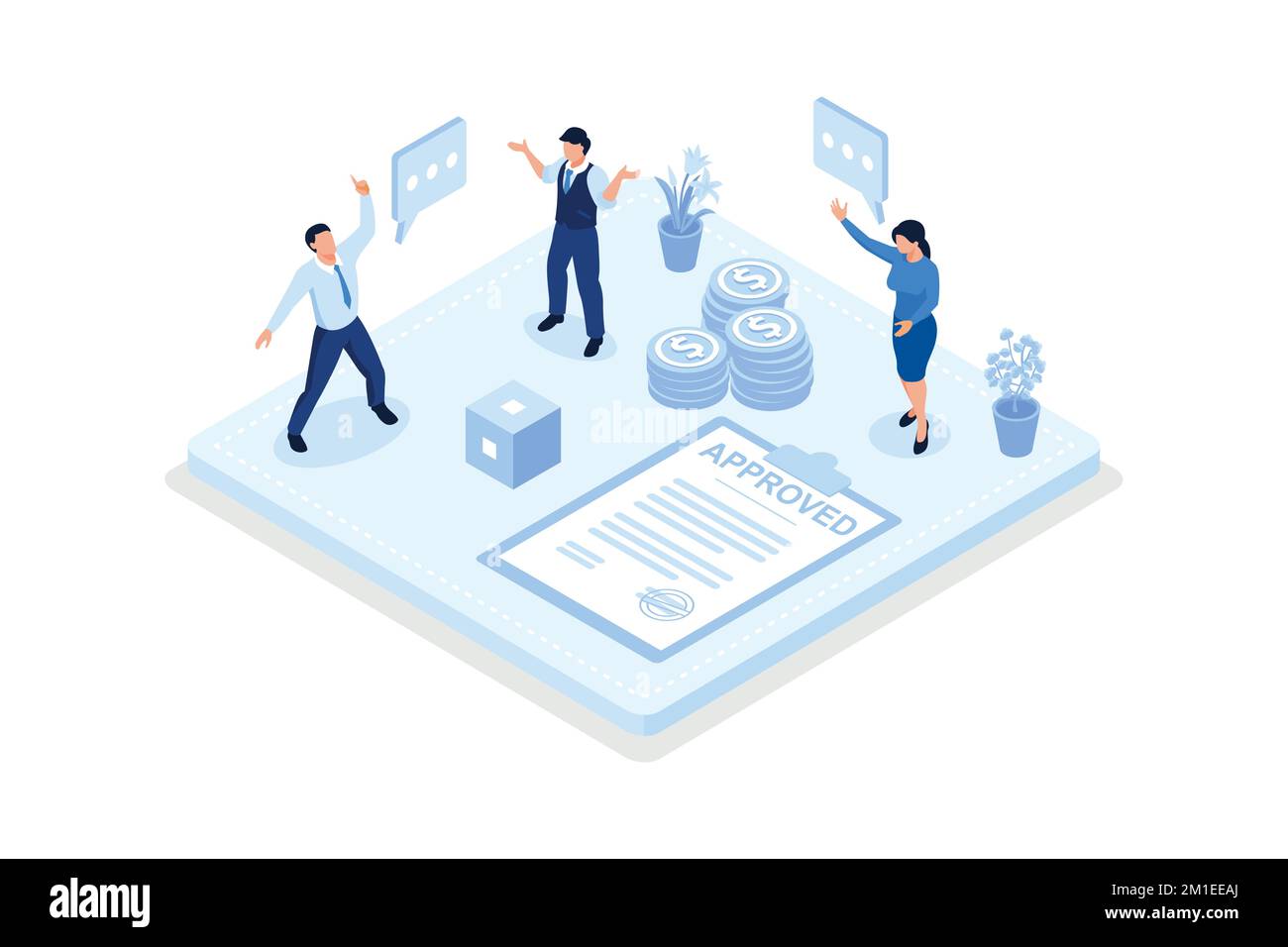 Approvazione di accreditamento, illustrazione moderna isometrica del vettore Illustrazione Vettoriale