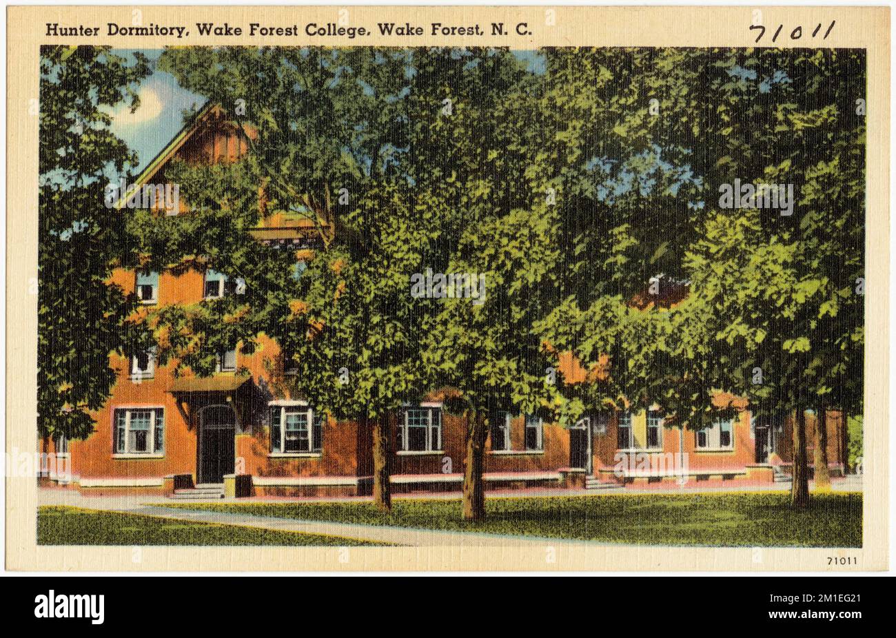 Hunter Dormitorio, Wake Forest College, Wake Forest, N. C. , Università e college, Tichnor Brothers Collection, cartoline degli Stati Uniti Foto Stock