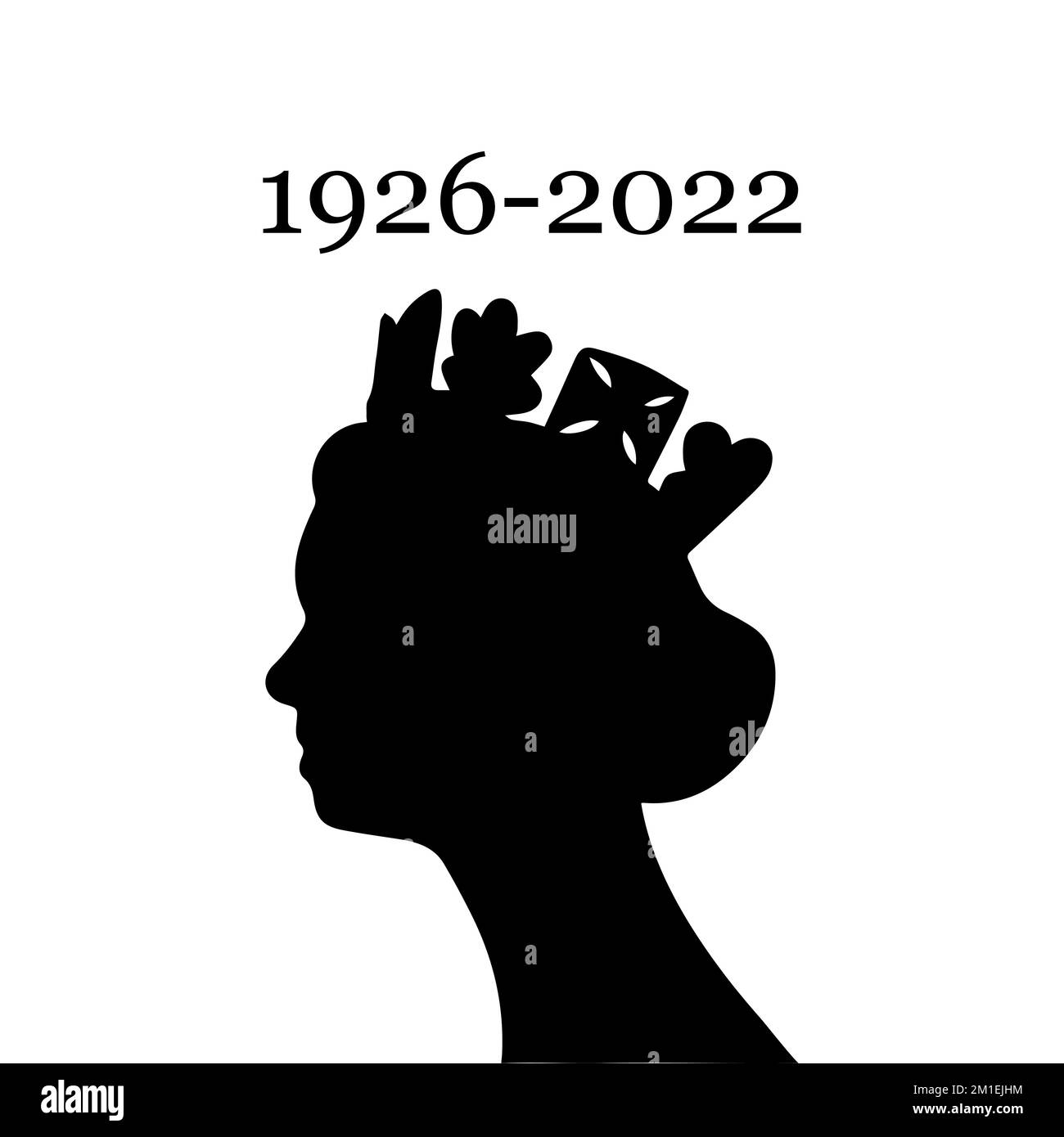 Silhouette nera vettoriale della regina Elisabetta Illustrazione Vettoriale