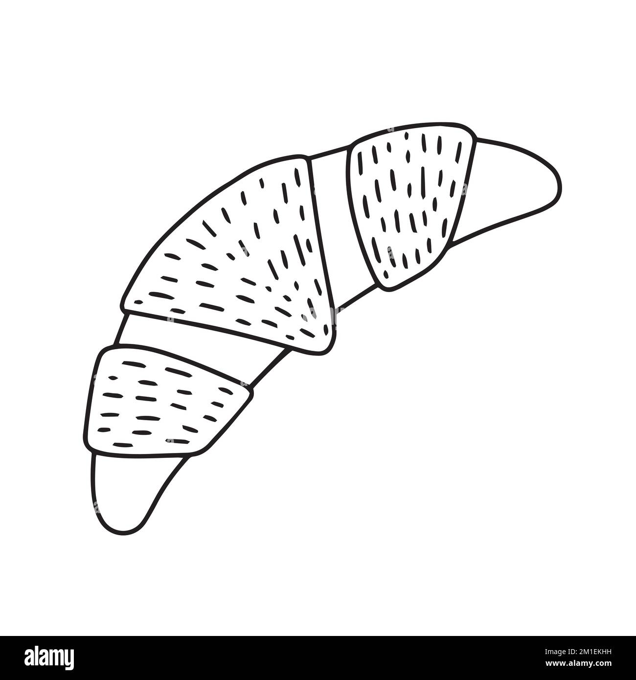Illustrazione del croissant vettore Doodle Illustrazione Vettoriale