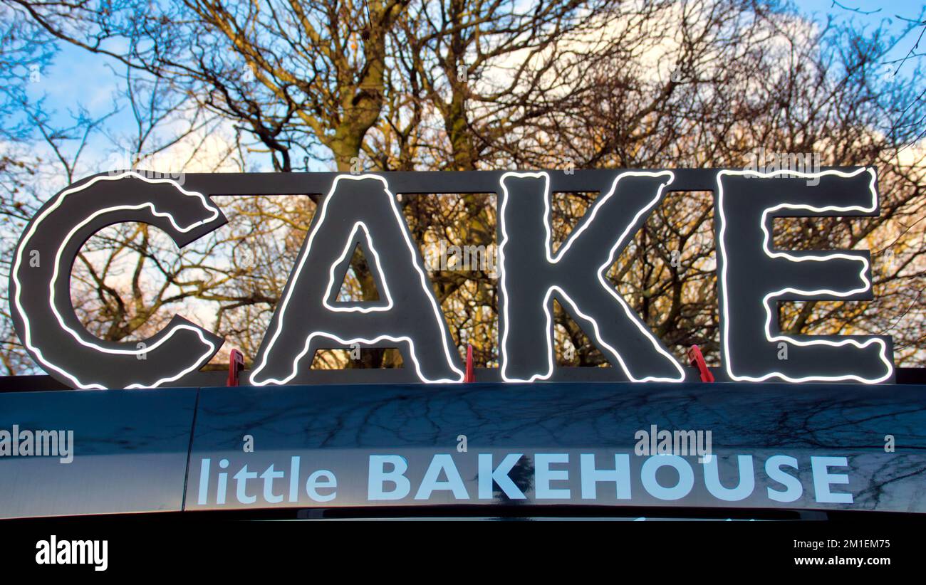 torta piccolo cartello di bagehouse Foto Stock