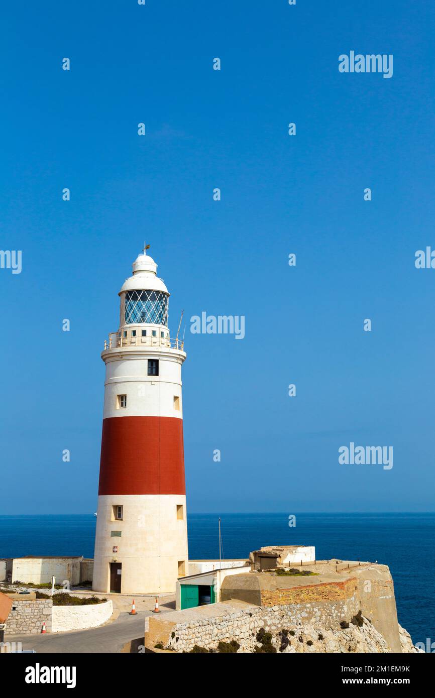 Faro di Europa Point costruito da Sir Alexander Woodford a metà del 19th ° secolo a Gibilterra Foto Stock