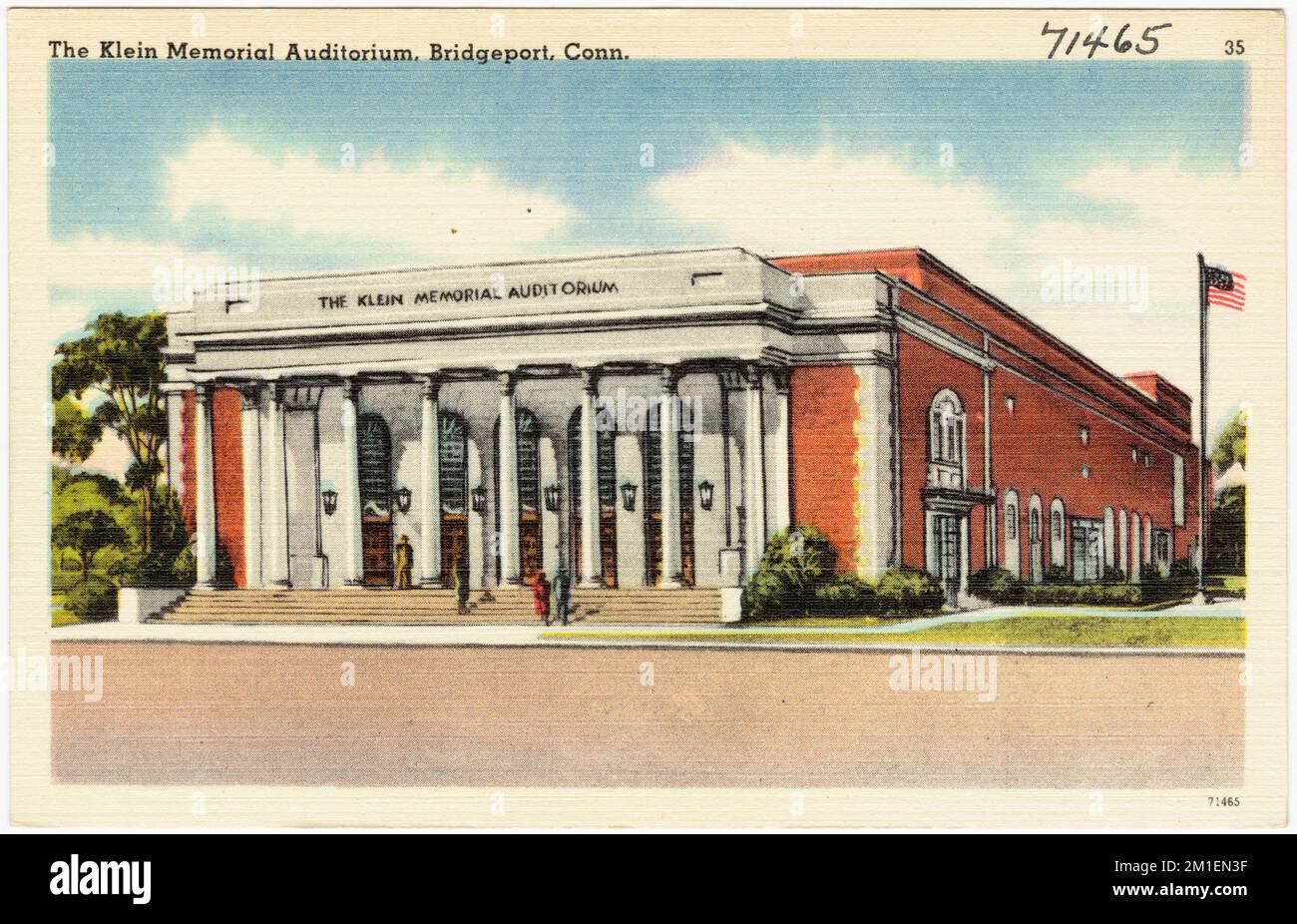 Il Klein Memorial Auditorium, Bridgeport, Conn , Enti governativi, Tichnor Brothers Collection, cartoline degli Stati Uniti Foto Stock