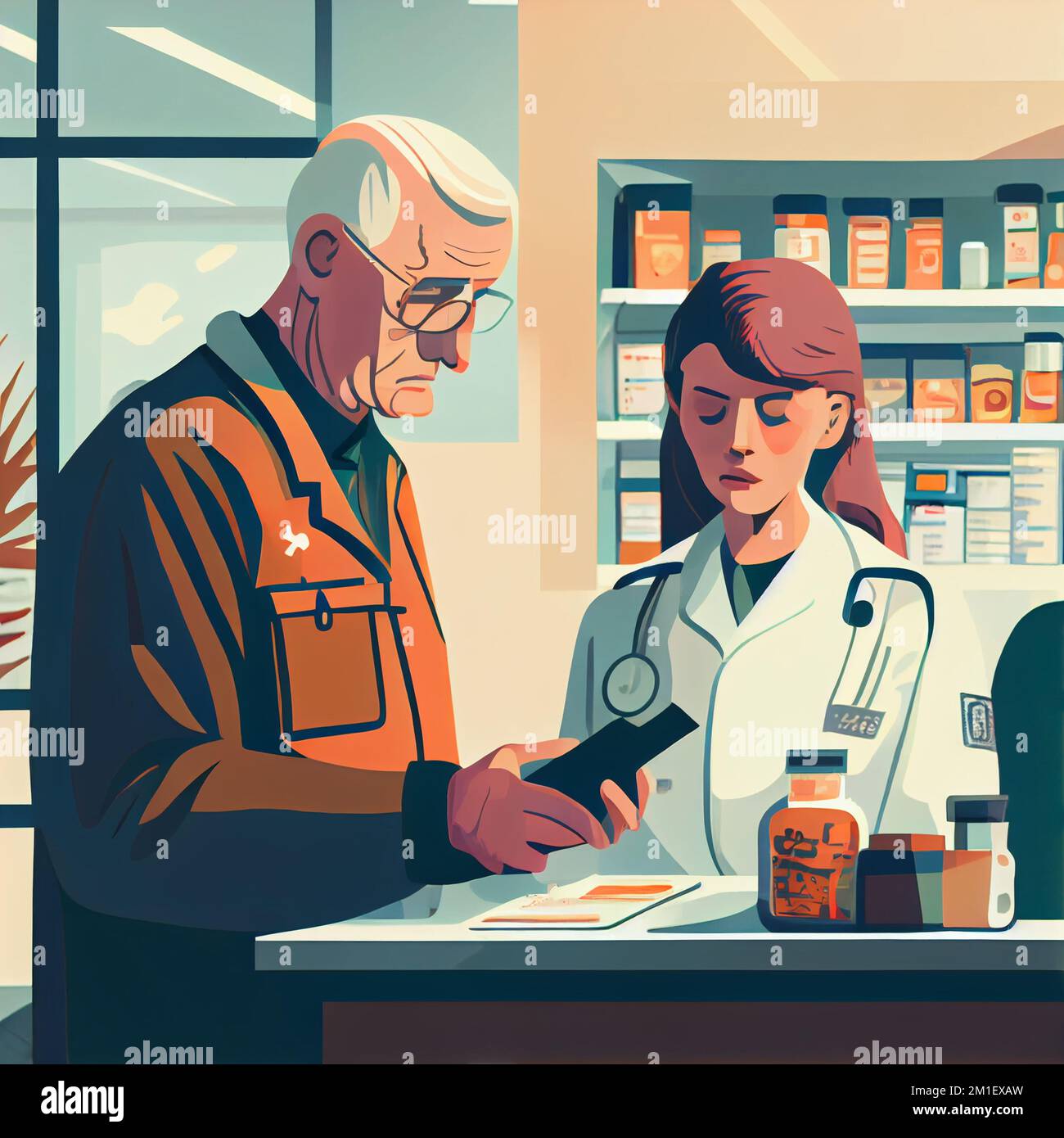 Medico generico che parla con il paziente femminile spiegando il