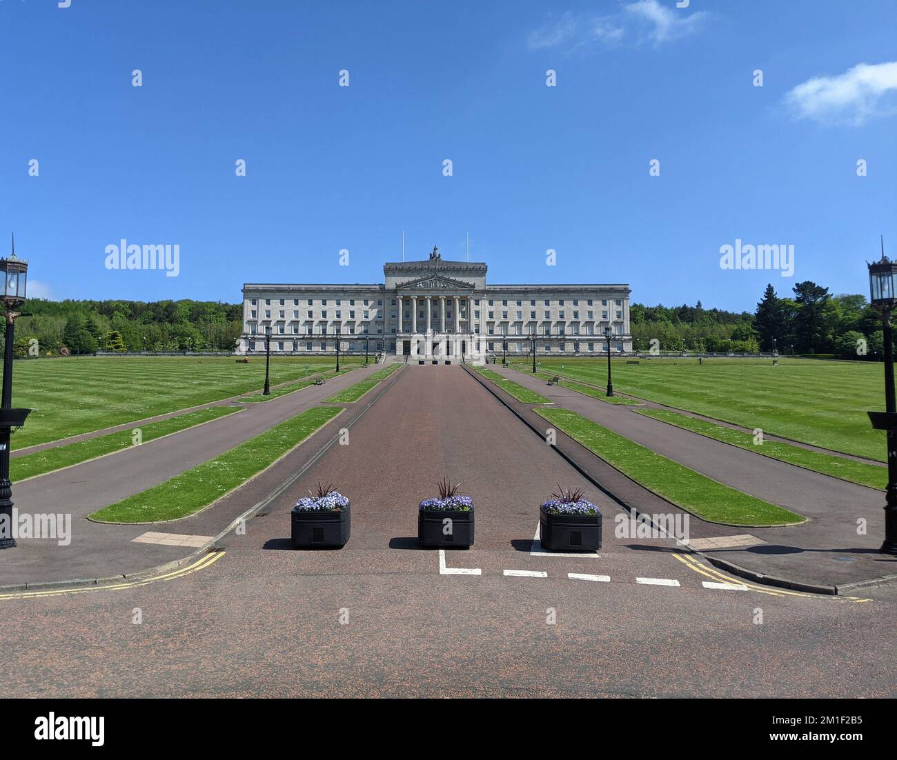 Edifici del Parlamento, spesso chiamati Stormont a causa della sua posizione nella zona Stormont Estate di Belfast, Irlanda del Nord. Foto Stock