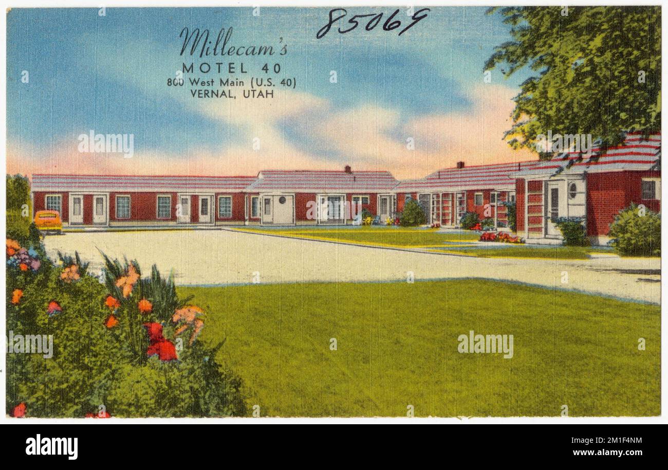 Millecam's Motel 40, 800 West Main (Stati Uniti 40), Vernal, Utah , Motel, Tichnor Brothers Collection, Cartoline degli Stati Uniti Foto Stock