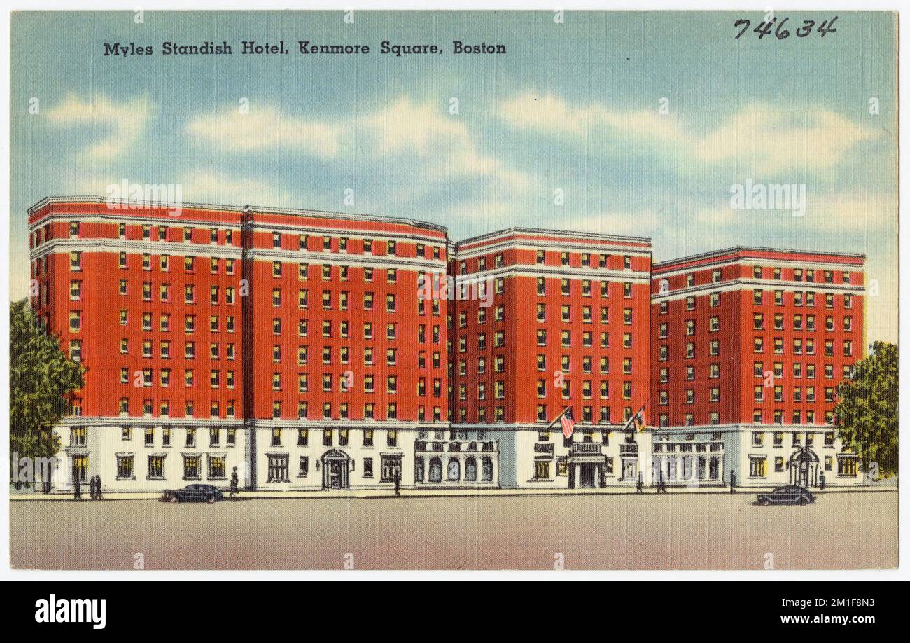 Myles Standish Hotel, Kenmore Square, Boston. , Hotels, Tichnor Brothers Collection, cartoline degli Stati Uniti Foto Stock