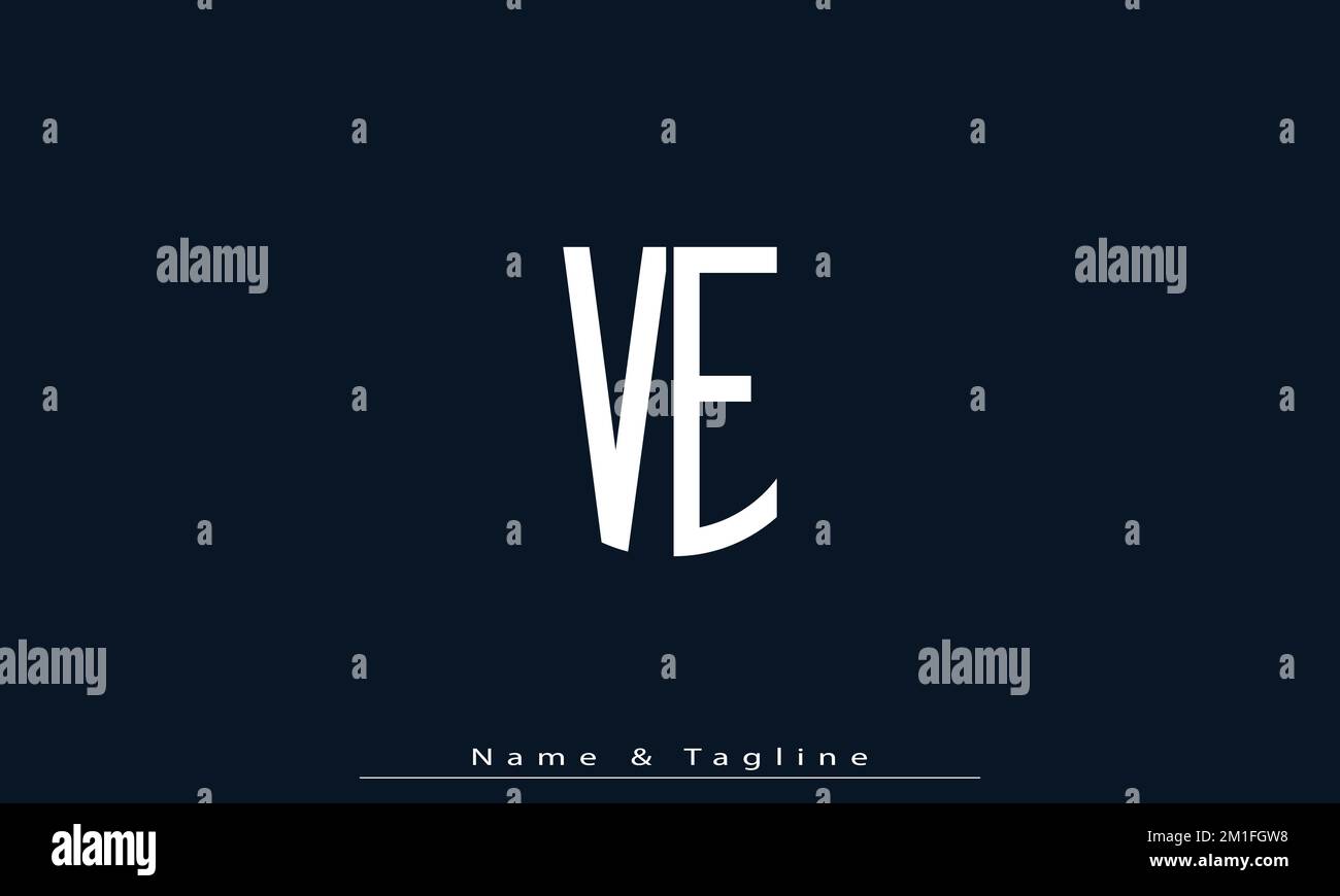 Lettere alfabetiche iniziali logo monogramma VE , EV Illustrazione Vettoriale