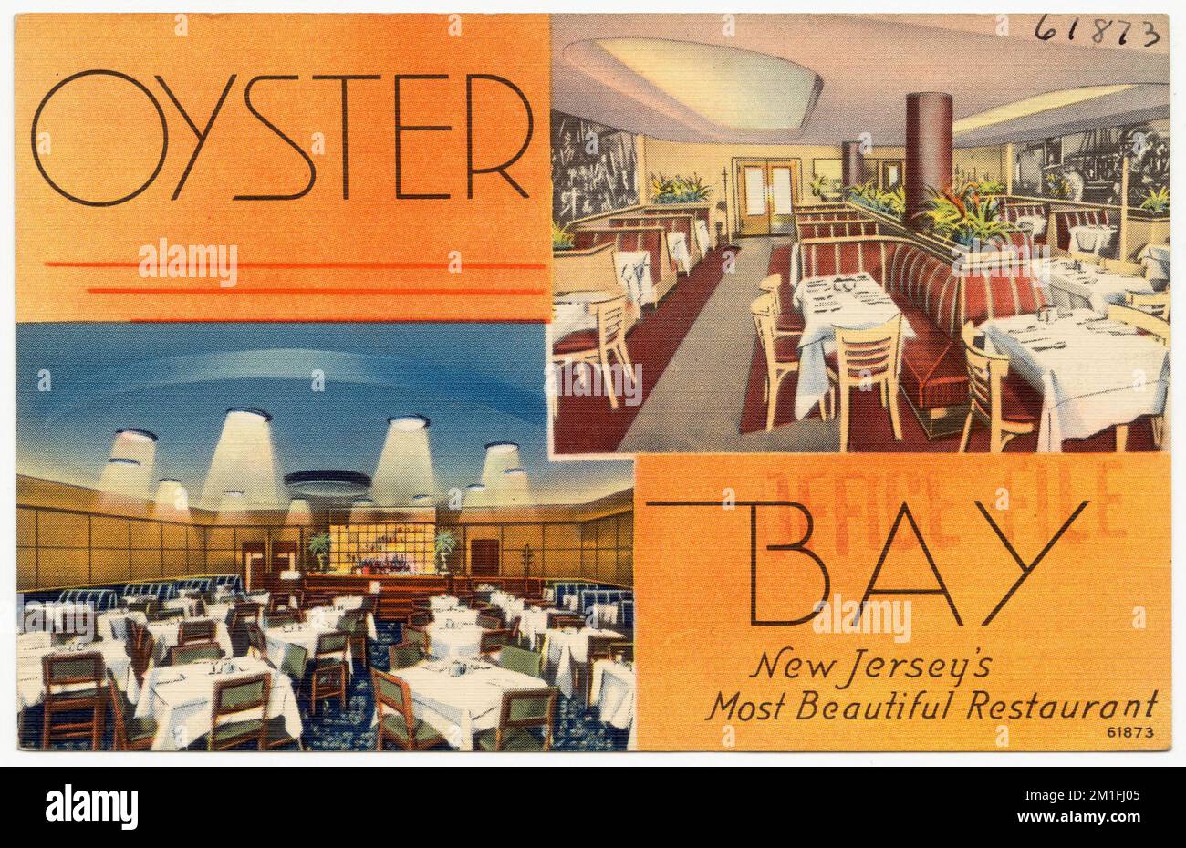 Oyster Bay, il ristorante più bello del New Jersey, 901 Bergen Avenue, Jersey City, N. J., ristoranti, Tichnor Brothers Collection, cartoline degli Stati Uniti Foto Stock