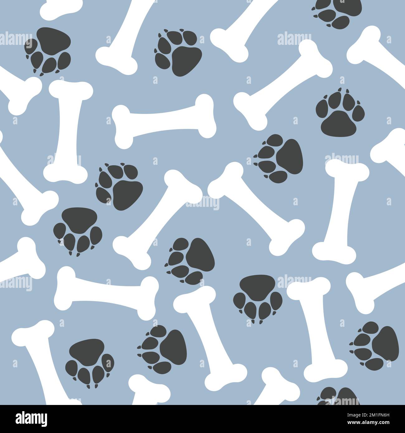 Impronte di ossa e cani, motivo senza cuciture Illustrazione Vettoriale