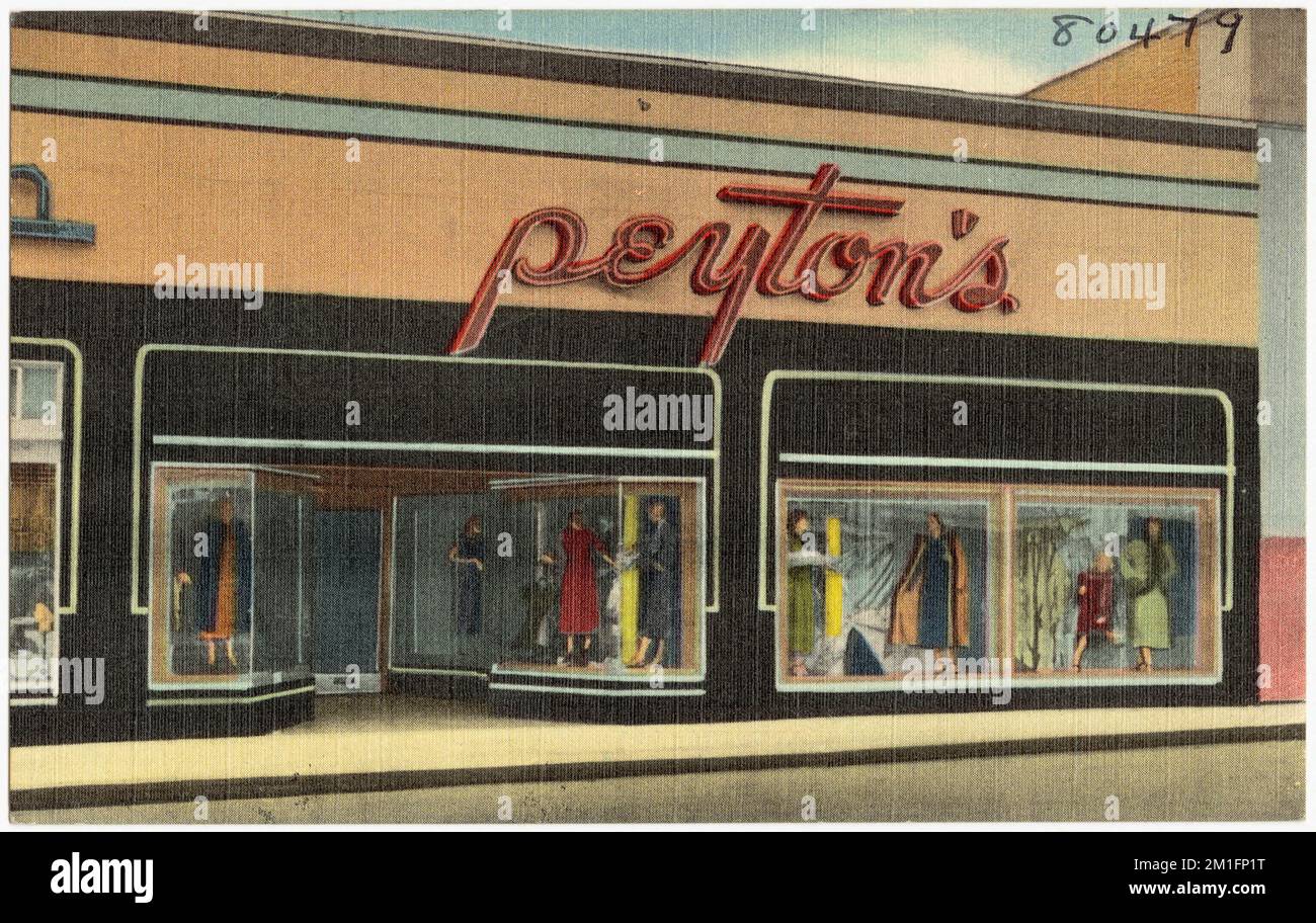 Peyton's , strutture commerciali, Tichnor Brothers Collection, cartoline degli Stati Uniti Foto Stock