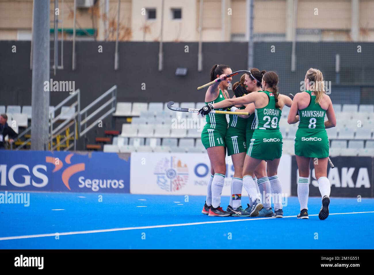 Valencia, Spagna. 12th Dec, 2022. Ireland Team visto in azione durante la FIH Hockey Women's Nations Cup Spagna 2022 al Poliesportiu Municipal Verge del Carme.(punteggi finali; Irlanda 2:1 Italia ) Credit: SOPA Images Limited/Alamy Live News Foto Stock