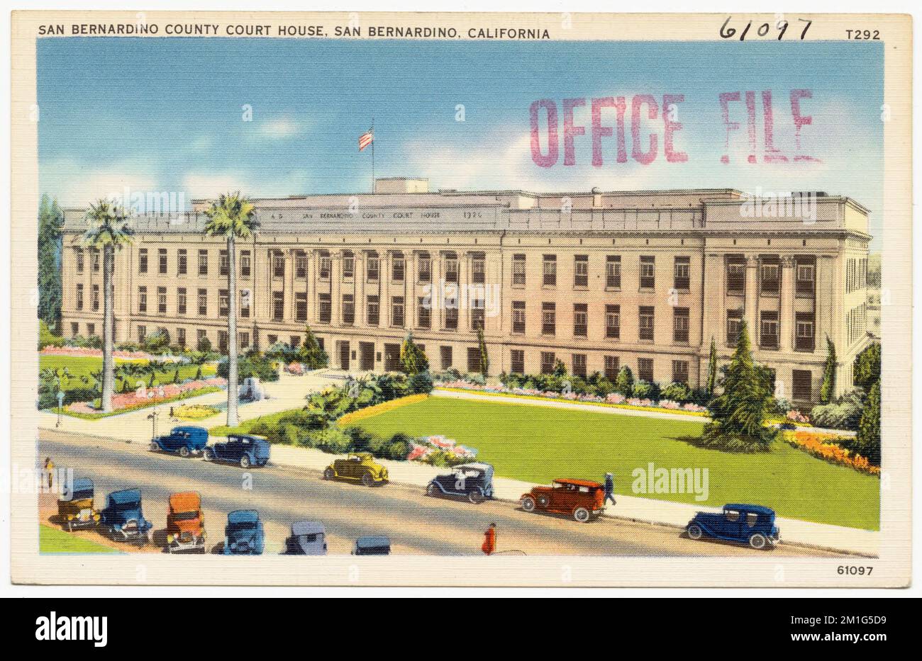 Tribunale della contea di San Bernardino, San Bernardino, California, Courthoes, Tichnor Brothers Collection, Cartoline degli Stati Uniti Foto Stock