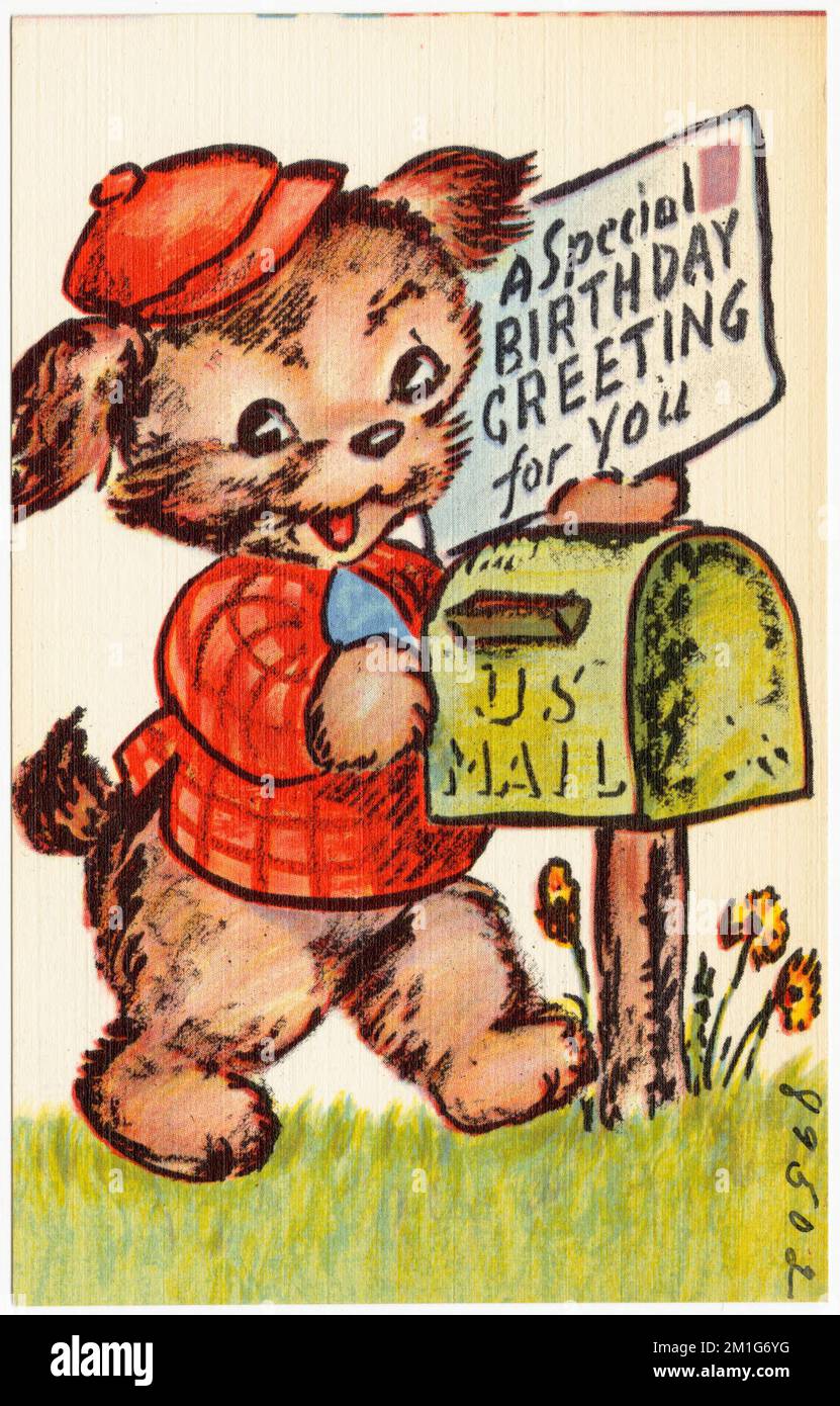 Scientific Shoe fitters, Bloomfield, N. J., Caldwell, N. J., Un saluto speciale di compleanno a voi, Tichnor Brothers Collection, cartoline degli Stati Uniti Foto Stock