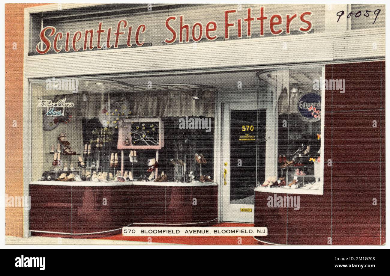 Scientific Shoe fitters, 570 Bloomfield Avenue, Bloomfield, N.J. , Commercial facilities, Tichnor Brothers Collection, cartoline degli Stati Uniti Foto Stock