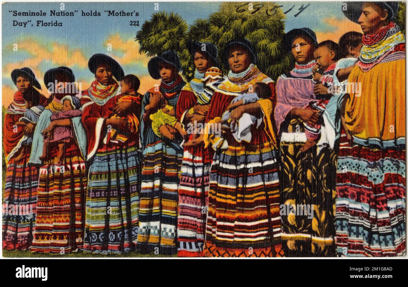 'Seminole Nation' detiene 'Mother's Day', Florida, Tichnor Brothers Collection, cartoline degli Stati Uniti Foto Stock