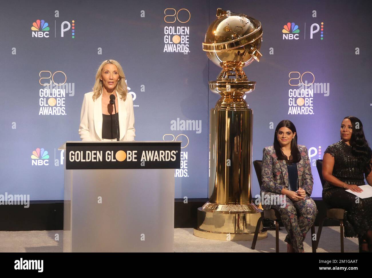 Beverly Hills, California. 12th Dec, 2022. Helen Hoehne, Mayan Lopez, Selenis Leyva, al 80th° Annual Golden Globe Awards Nominations al Beverly Hiltons di Beverly Hills, California, il 12 dicembre 2022. Credit: Faye Sadou/Media Punch/Alamy Live News Foto Stock