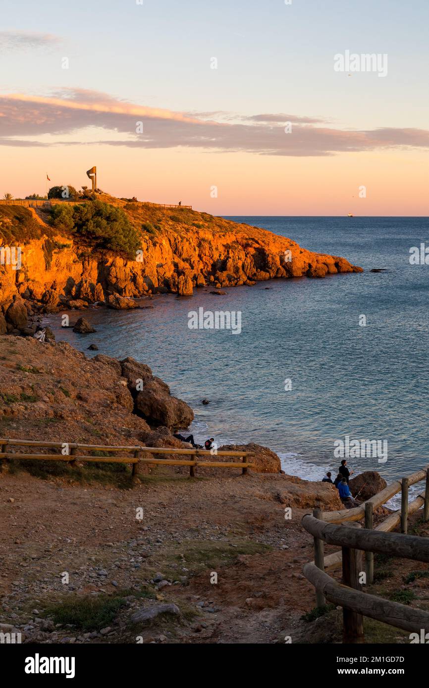 Crique de l'Anau au coucher du soleil à Sète Foto Stock