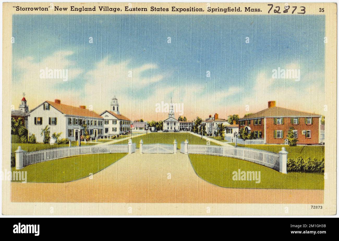 Storrowton, New England Village, Eastern States Exposition, Springfield, Mass. , Gallerie e musei, Tichnor Brothers Collection, cartoline degli Stati Uniti Foto Stock