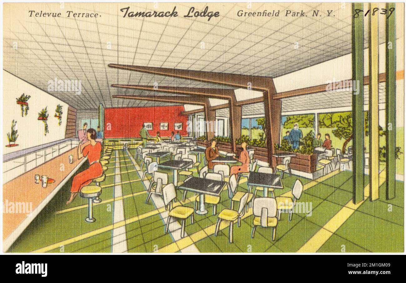 Tamarack Lodge. Televue Terrace, Greenfield Park, N. Y., ristoranti, Tichnor Brothers Collection, Cartoline degli Stati Uniti Foto Stock