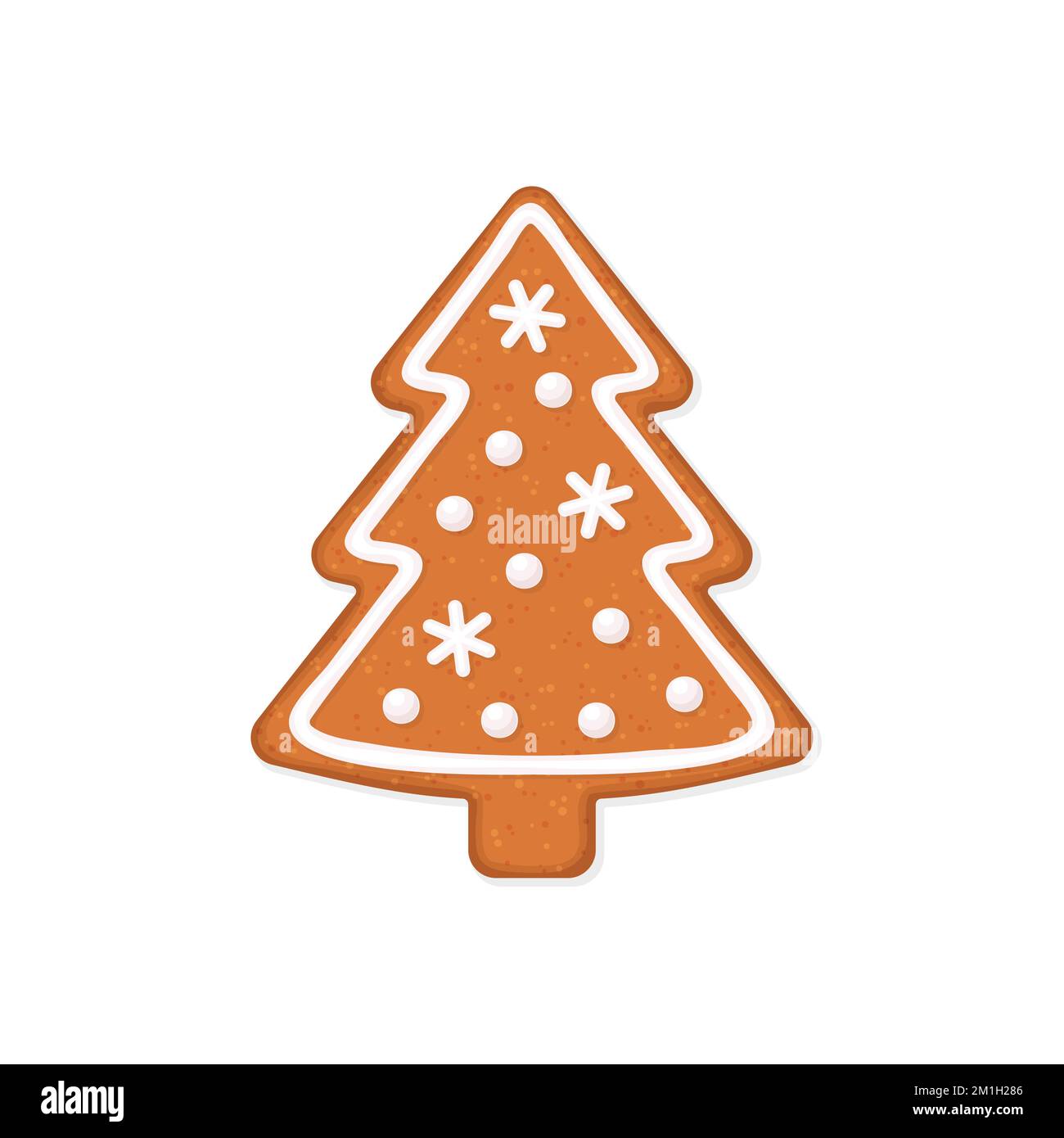 Albero di natale a forma di cookie di panpepato Illustrazione Vettoriale