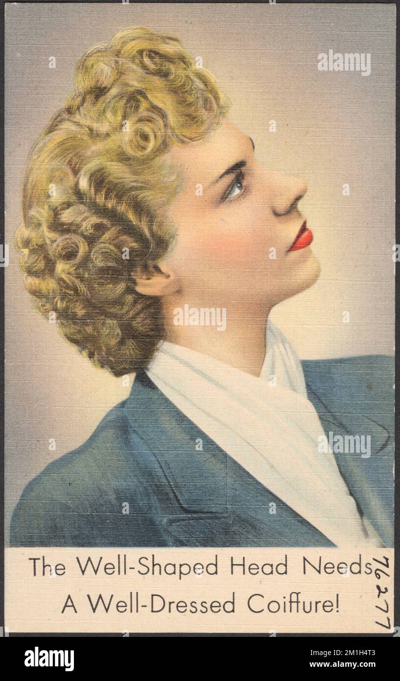 La testa ben sagomata ha bisogno di un coiffure ben vestito! , Tichnor Brothers Collection, cartoline degli Stati Uniti Foto Stock