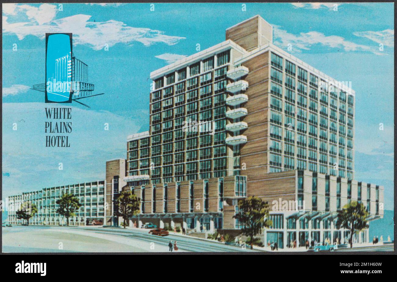 White Plains Hotel , Motel, Tichnor Brothers Collection, cartoline degli Stati Uniti Foto Stock