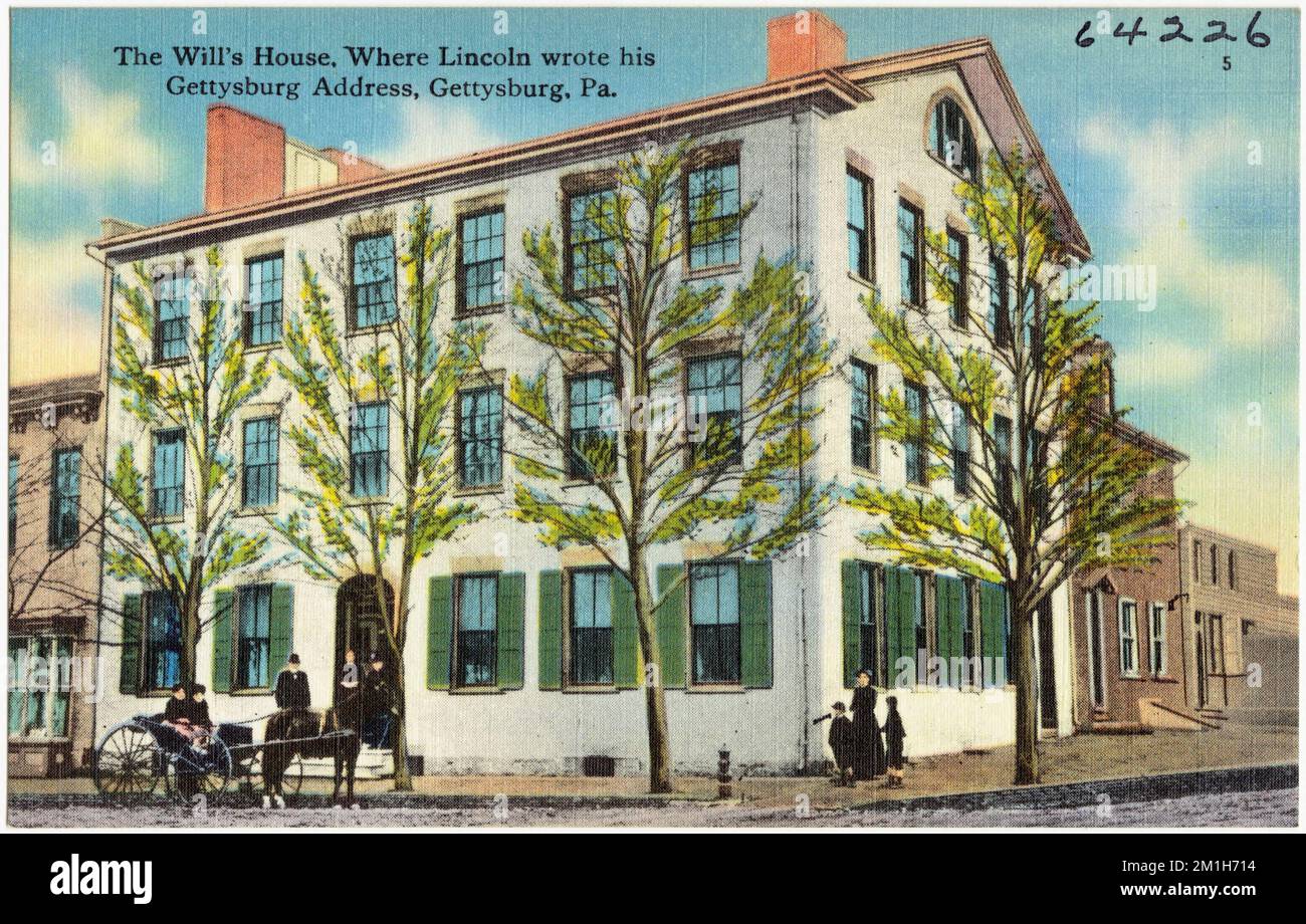 The Will's House, dove Lincoln scrisse il suo discorso di Gettysburg, Gettysburg, Pa. , Edifici storici, Case, Tichnor Brothers Collection, cartoline degli Stati Uniti Foto Stock