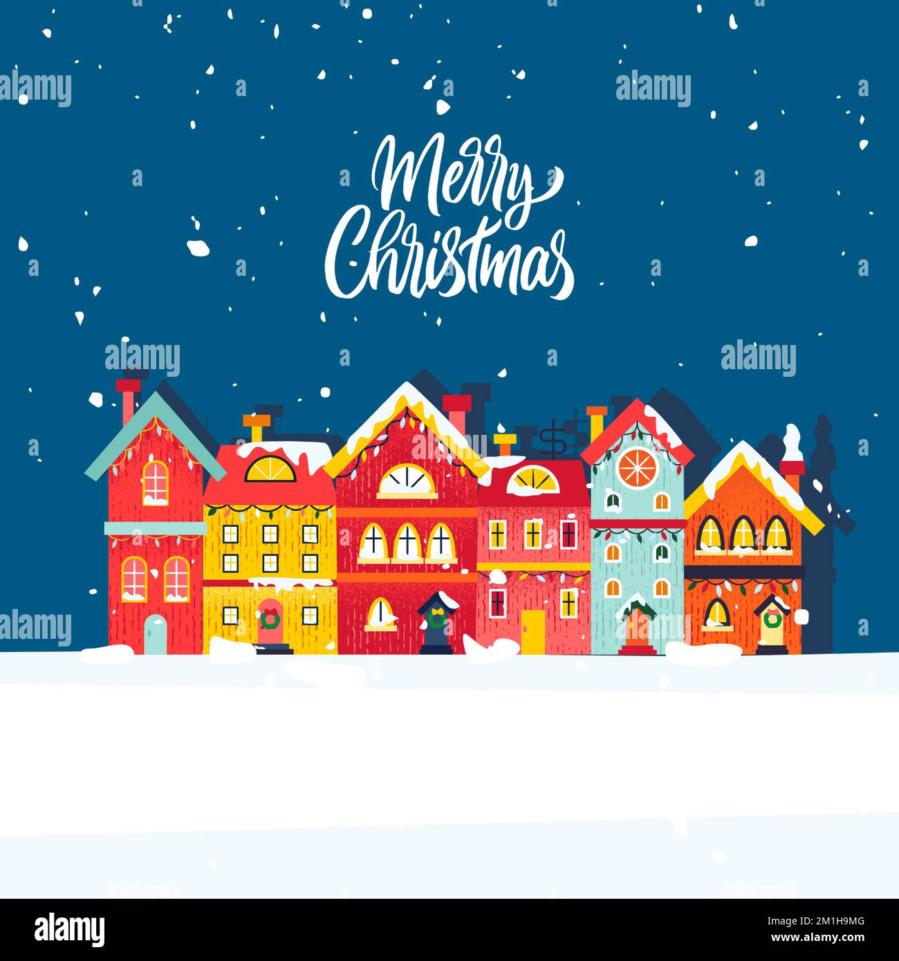 Winter Houses concetto Illustrazione Vettoriale