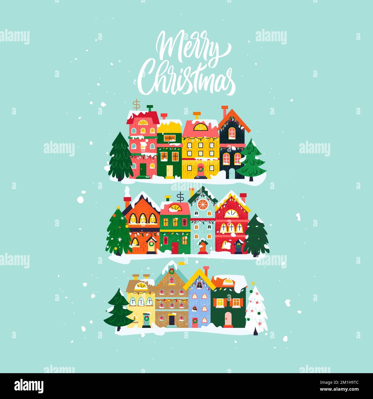 Blue Merry Natale concetto Illustrazione Vettoriale